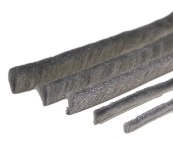 Bürstendichtung selbstklebend 6,7 mm Fuß - grau 7 mm