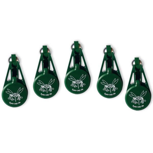 FlyEx-Cap - 5er Set grün - Motiv Mücke